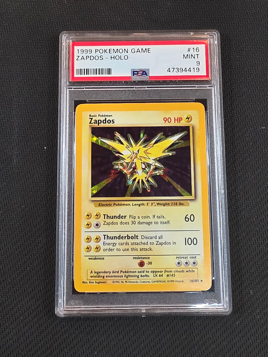 #016/102 Zapdos Base Set PSA 9