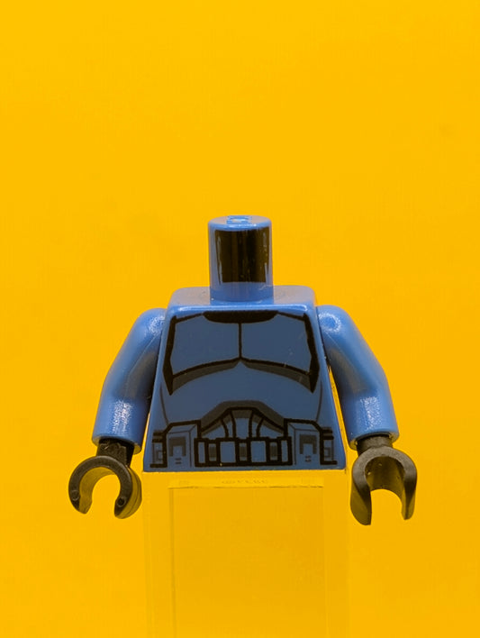 973pb1845c01 Torso SW Armor Clone Trooper with Belt with Pockets Pattern (Senate Commando) / Blue Arms / Black Hands Lego