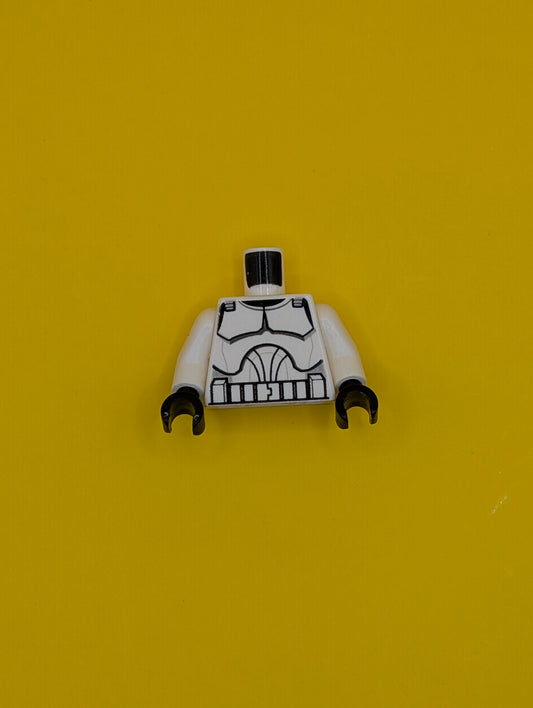 Torso SW Armor Clone Trooper Pattern (Clone Wars) / White Arms / Black Hands 973pb0510c01 Lego