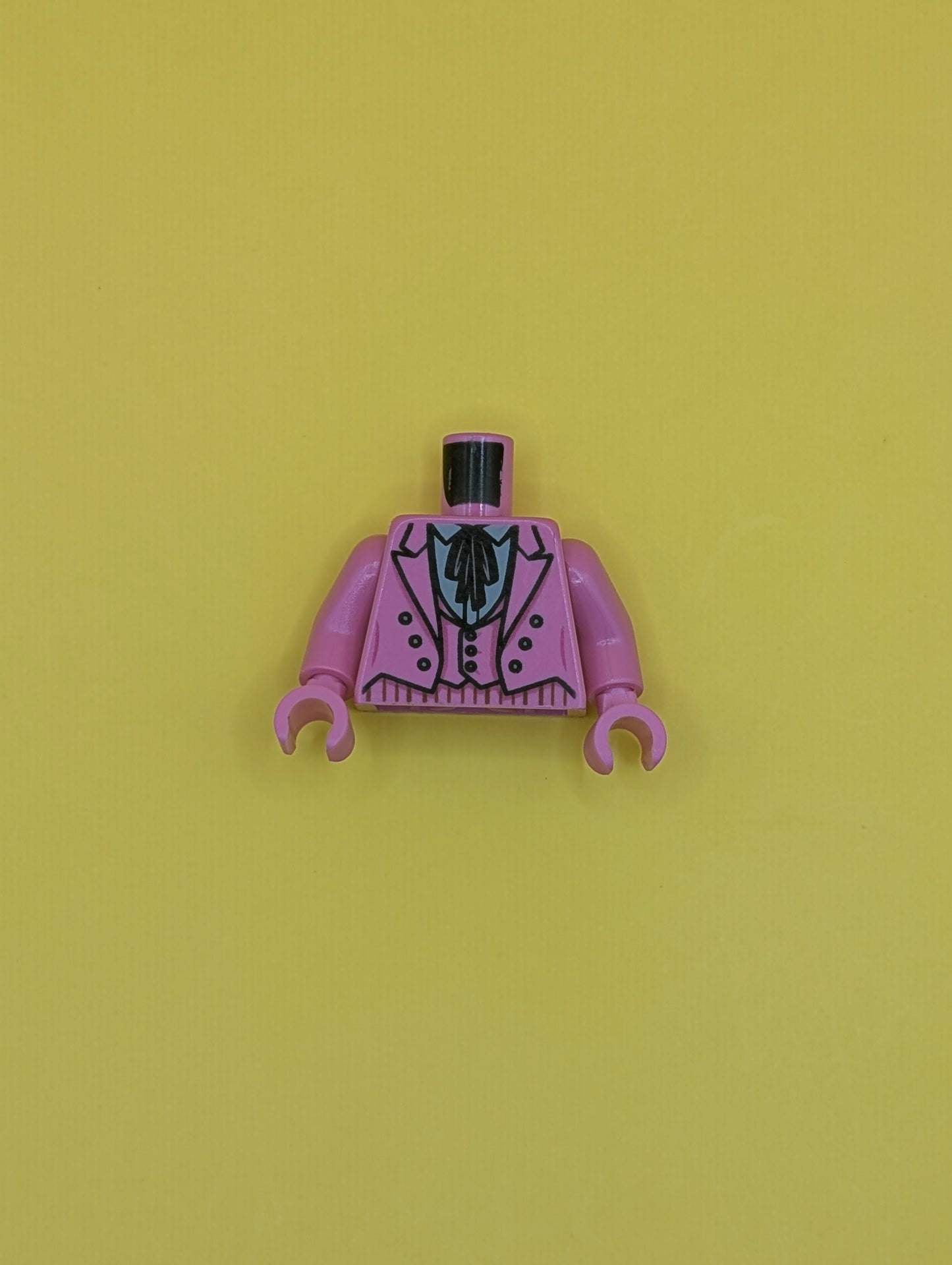 Torso Batman Suit Jacket with Vest, Light Bluish Gray Shirt with Collar and Black Tie Pattern / Dark Pink Arms / Dark Pink Hands 973pb4276c01 Lego