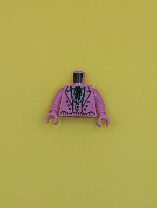 Torso Batman Suit Jacket with Vest, Light Bluish Gray Shirt with Collar and Black Tie Pattern / Dark Pink Arms / Dark Pink Hands 973pb4276c01 Lego
