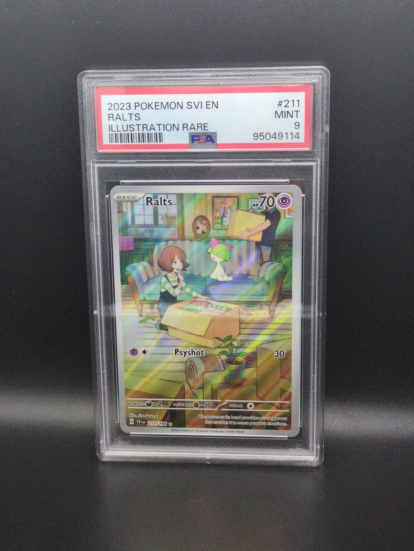 #211/198 Ralts Illustration Rare Scarlet & Violet PSA 9