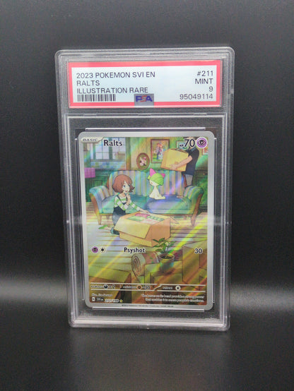 #211/198 Ralts Illustration Rare Scarlet & Violet PSA 9