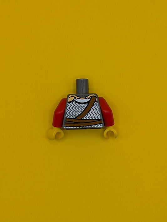 Torso Castle Kingdoms Chest Strap and Belt Front and Back Pattern / Red Arms / Yellow Hands 973pb0680c01 Lego