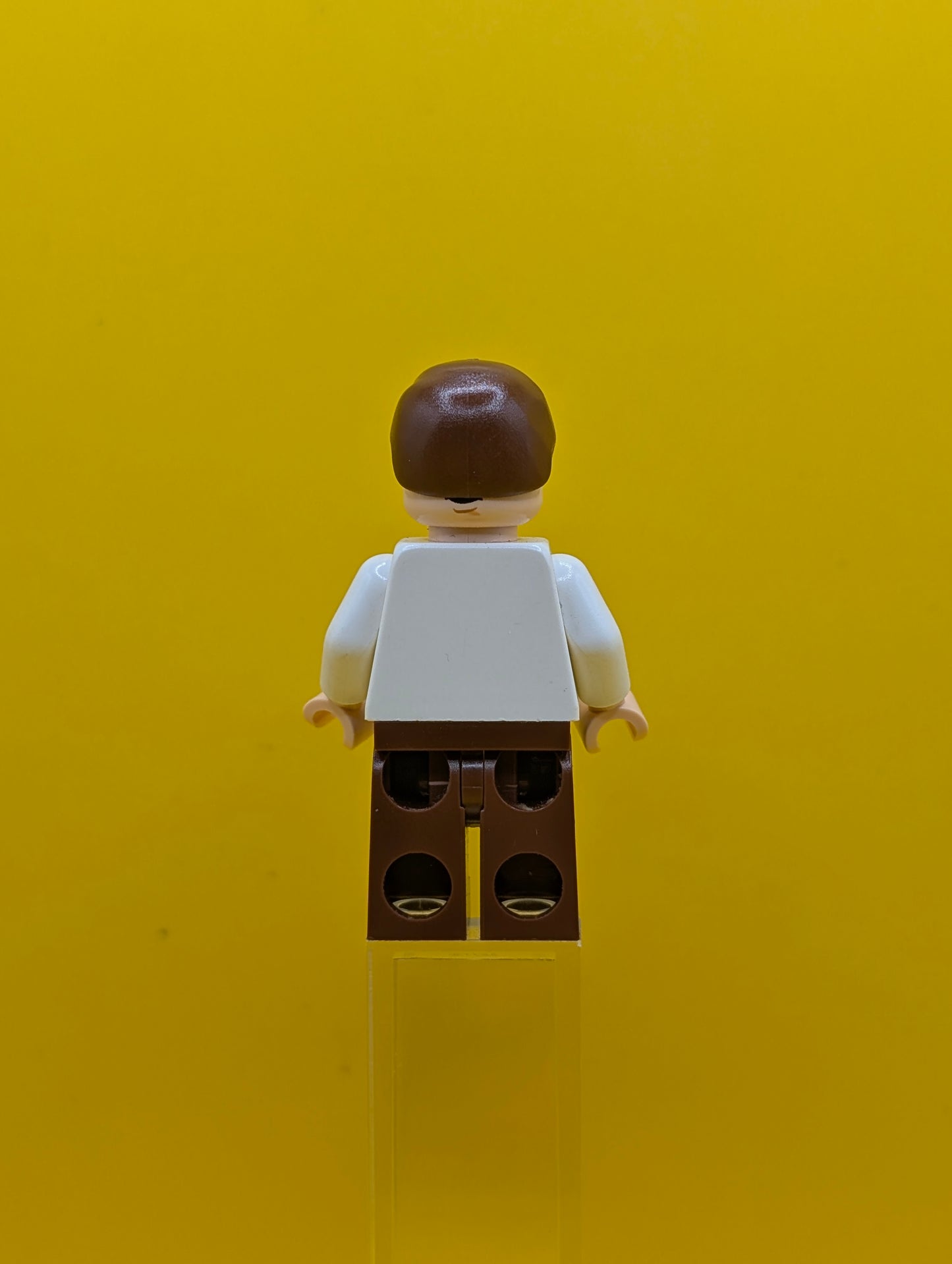 Han Solo sw0403 White Shirt with Wrinkles on Front, Reddish Brown Legs, Dual Sided Head Star Wars Lego Minifigure