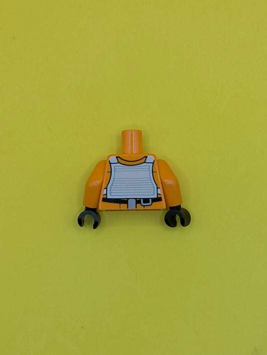 Torso SW Rebel Pilot with Black Belt with Buckle on Back Pattern / Orange Arms / Black Hands 973pb1588c01