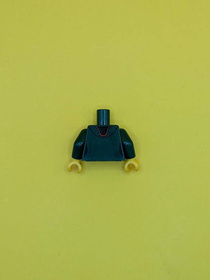 Torso Ninjago Female Robe over Bright Green Tunic with Sash and Black and Gold Trim Pattern / Dark Green Arms / Yellow Hands 973pb3024c01 Lego