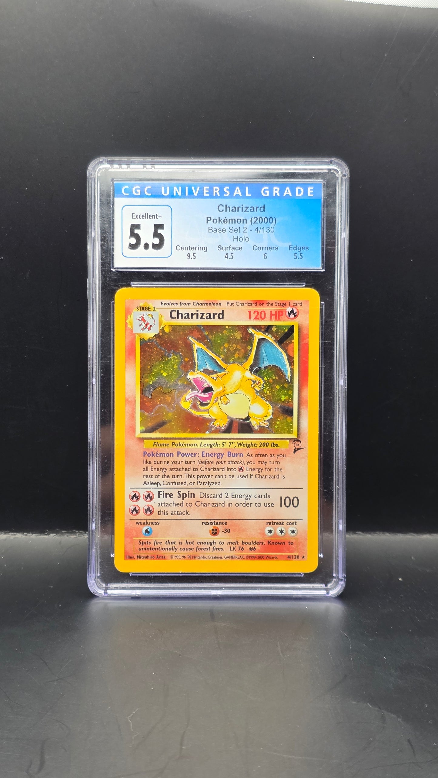 #4/130 Charizard -Base Set 2 CGC 5.5