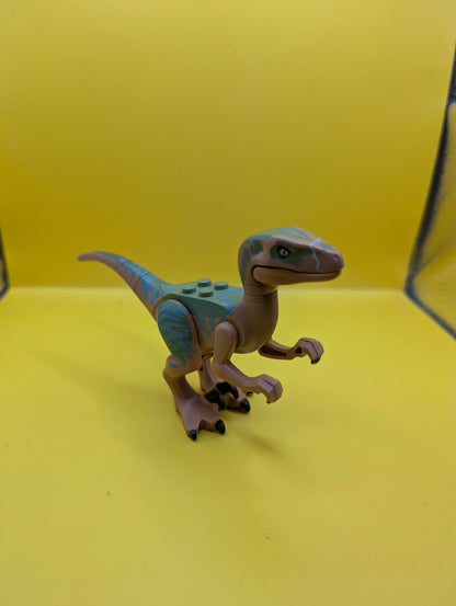 Dinosaur Raptor raptor05 Velociraptor with Olive Green Back and Sand Green Markings Jurassic World Lego Minifigure