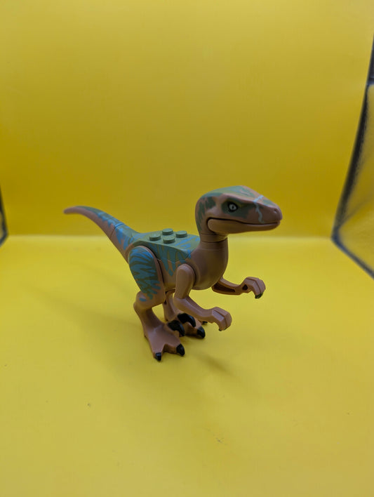 Dinosaur Raptor raptor05 Velociraptor with Olive Green Back and Sand Green Markings Jurassic World Lego Minifigure
