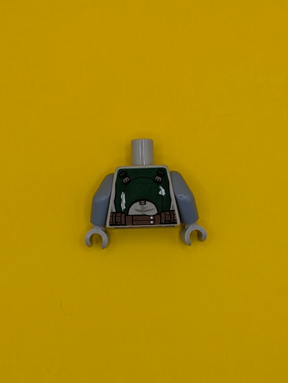 Torso SW Mandalorian Armor Plates Dark Green Pattern Dual Sided, Small Emblem on Chest (Boba Fett) / Sand Blue Arms / Light Bluish Gray Hands 973pb2244c01 Lego
