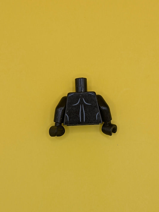 Torso Batman Logo in Yellow Oval with Muscles Pattern / Black Arms / Black Hands 973pb2541c01 Lego