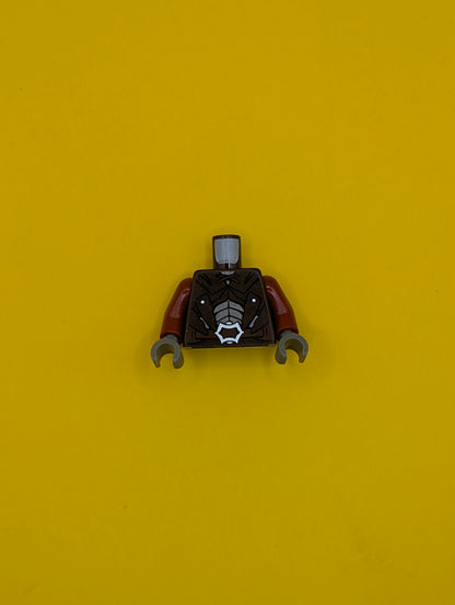 Torso LotR Leather Armor with Buckle Pattern (Uruk-hai) / Dark Red Arms / Dark Bluish Gray Hands 973pb1130c01 Lego