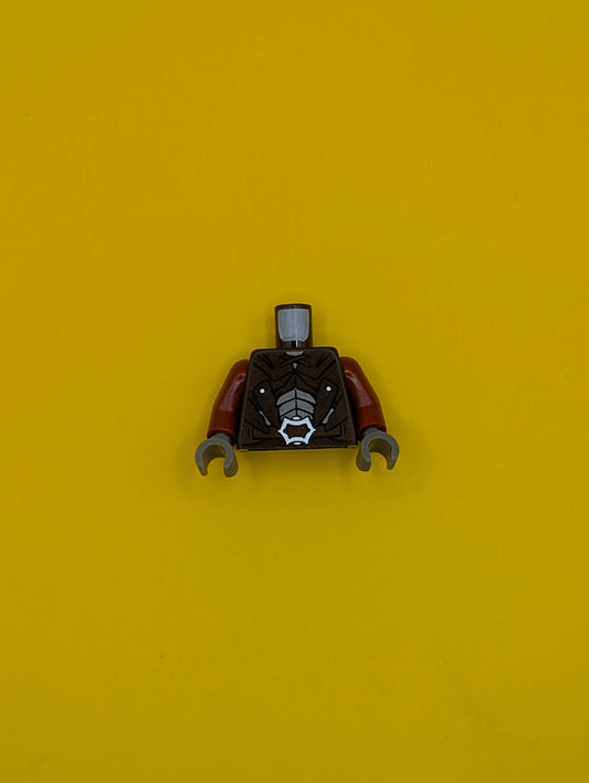 Torso LotR Leather Armor with Buckle Pattern (Uruk-hai) / Dark Red Arms / Dark Bluish Gray Hands 973pb1130c01 Lego