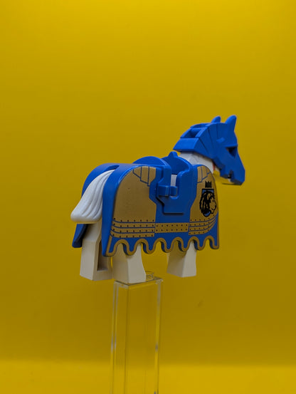 Horse 4493c01pb04 Black Eyes, White Pupils and Dark Orange Bridle Pattern With Armor Castle Lego Minifigure