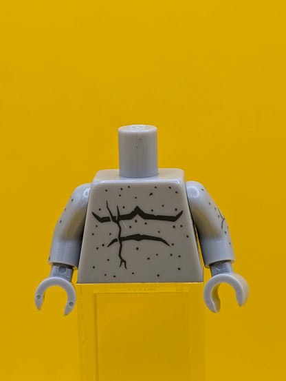 973pb2117c01 Torso Bare Chest with Crack and Speckled Stone Pattern / Light Bluish Gray Arms with Speckled Stone Pattern / Light Bluish Gray Hands Lego