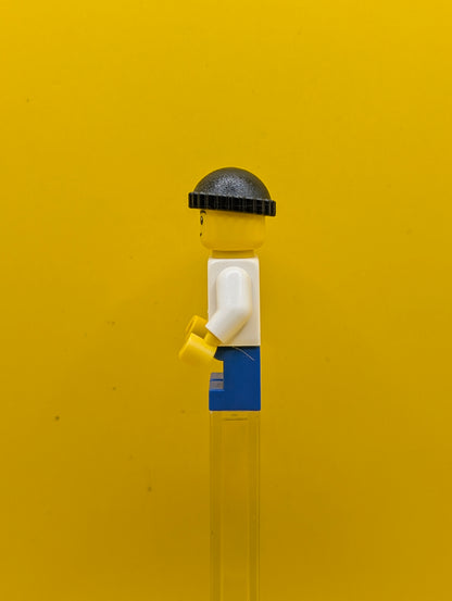 Child cty0438 Boy, White Hoodie with Medium Blue Pocket, Blue Short Legs, Black Knit Cap City Lego Minifigure