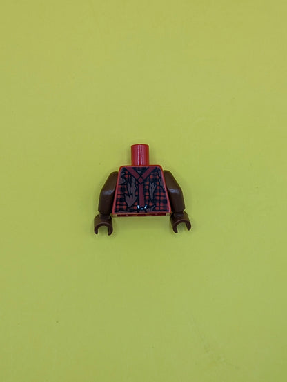 Torso Monster Fighters with Suspenders over Torn Shirt Pattern / Reddish Brown Arms / Reddish Brown Hands 973pb1114c01 Lego