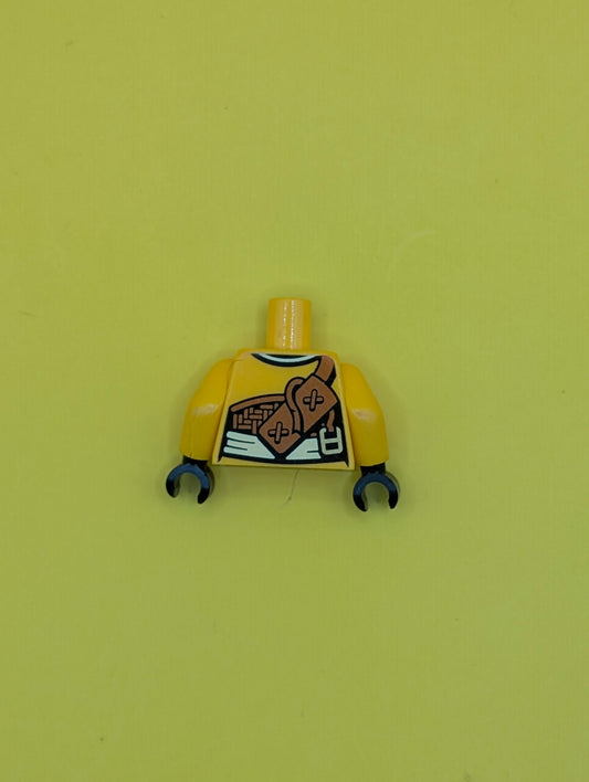 Torso Ninjago Female Robe with Bright Light Yellow Sash and Scabbard Pattern / Bright Light Orange Arms / Black Hands 973pb1952c01 Lego