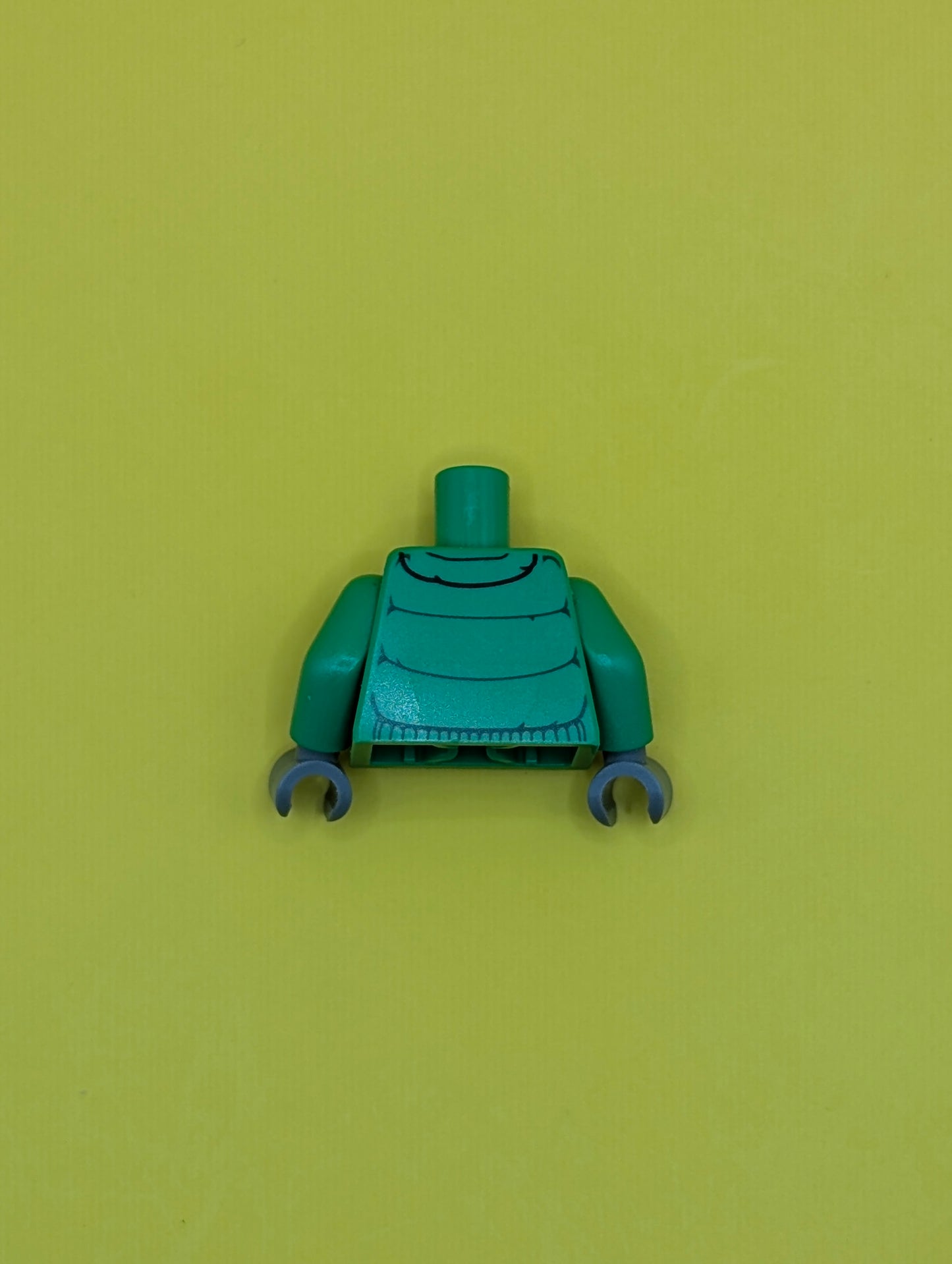Torso Winter Jacket with Silver Zipper Pattern / Bright Green Arms / Dark Bluish Gray Hands 973pb0946c01 Lego