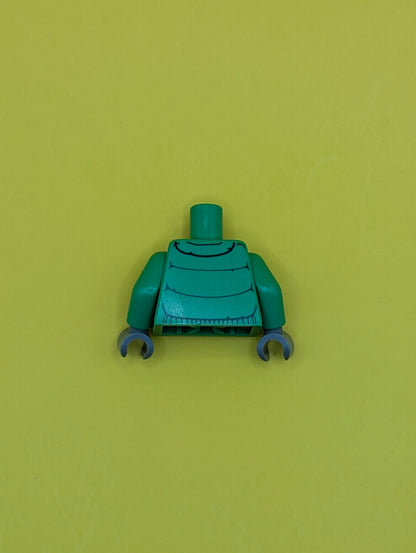 Torso Winter Jacket with Silver Zipper Pattern / Bright Green Arms / Dark Bluish Gray Hands 973pb0946c01 Lego