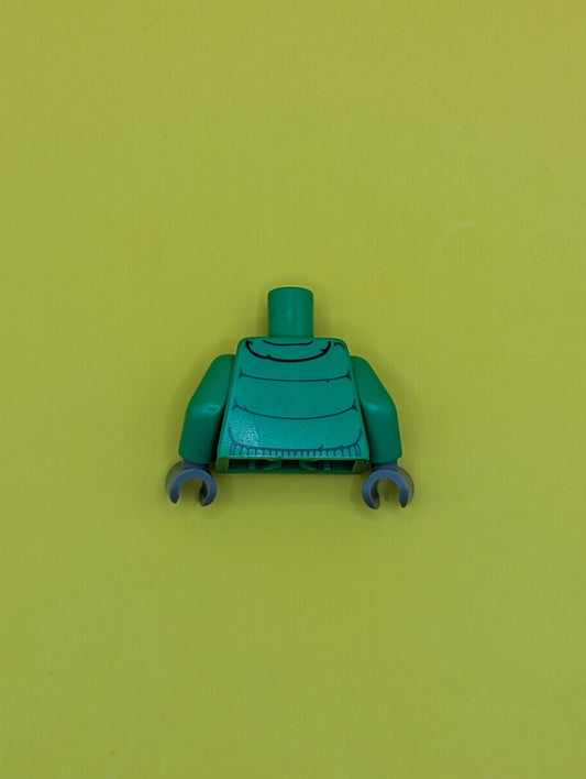 Torso Winter Jacket with Silver Zipper Pattern / Bright Green Arms / Dark Bluish Gray Hands 973pb0946c01 Lego