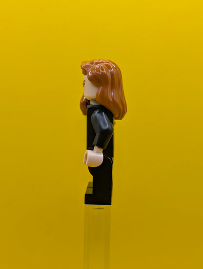 Pepper Potts sh0926 Black Suit, Dark Orange Hair over Shoulder Marvel Lego Minifigure