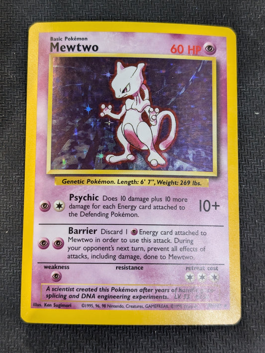 #010/102* Mewtwo Base Set Holo Rare tcg