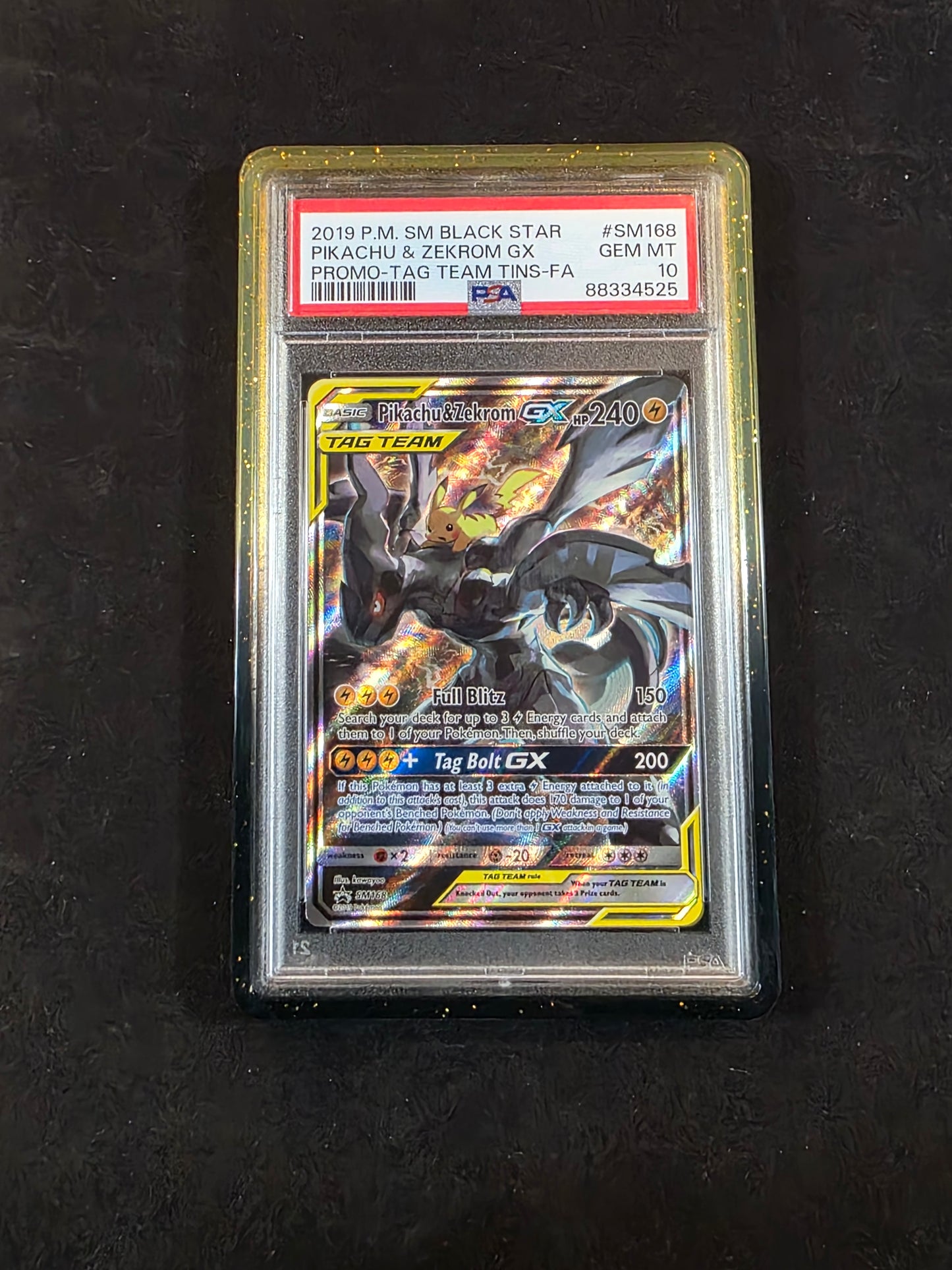#SM168 Pikachu & Zekrom GX PSA 10