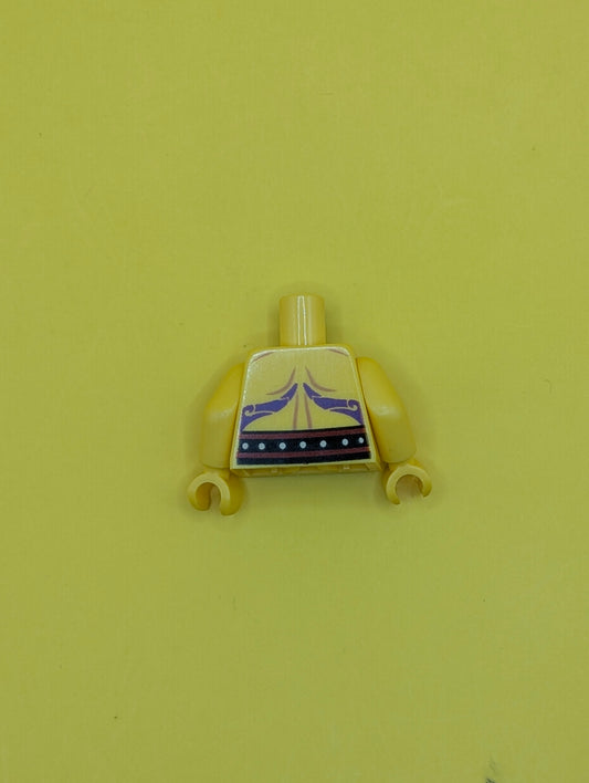 Torso Ninjago Bare Chest Muscles, Dark Purple Snake Tattoos, Belt with Tan Snake Buckle Pattern / Yellow Arms / Yellow Hands 973pb1901c01 Lego