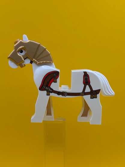 Horse 4493c01pb08 Reddish Brown Harness with Gold Tassels Animal Lego