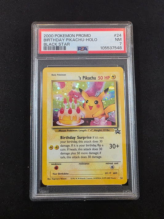 #24 Birthday Pikachu Promo PSA 7