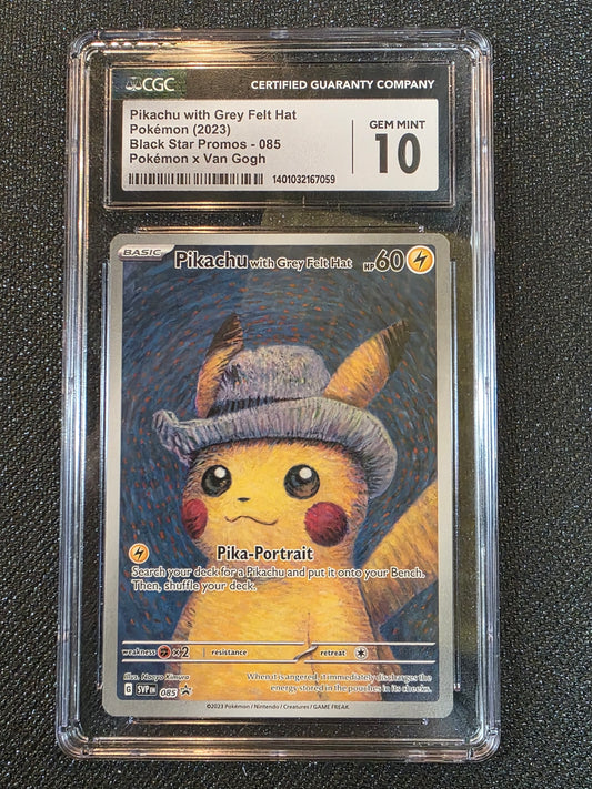 #085 Pikachu With Grey Felt Hat CGC 10