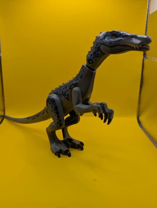 Dinosaur Baryonyx baryonyx01 with Dark Blue and Metallic Light Blue Spots Jurassic World Lego Minifigure