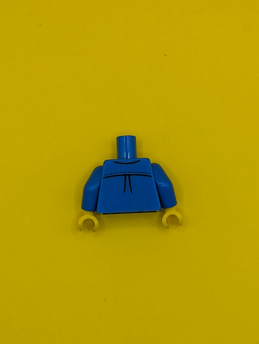 Torso Jacket with Pockets over Dark Red V-Neck Sweater Pattern / Blue Arms / Yellow Hands 973pb1558c01 Lego