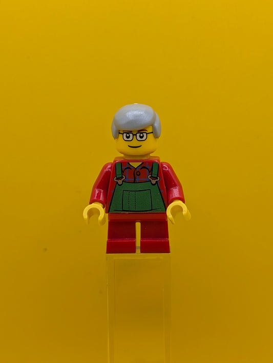 Overalls Farmer Green hol033 Short Red Legs, Glasses (Boy) Holiday Lego Minifigure