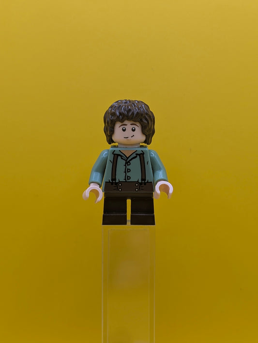 Frodo Baggins lor002 Sand Green Shirt Lord of The Rings Lego Minifigure (Cracked)