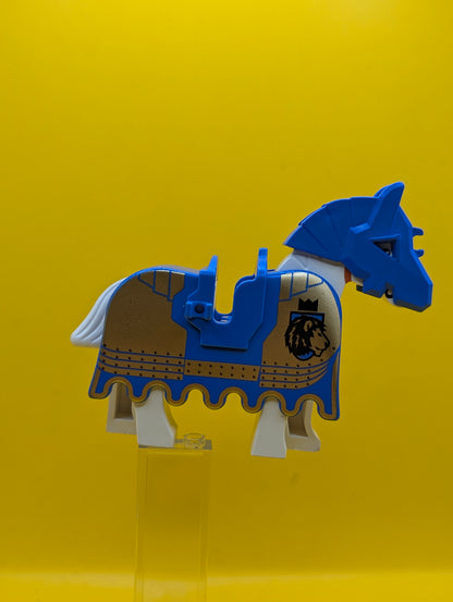Horse 4493c01pb04 Black Eyes, White Pupils and Dark Orange Bridle Pattern With Armor Castle Lego Minifigure