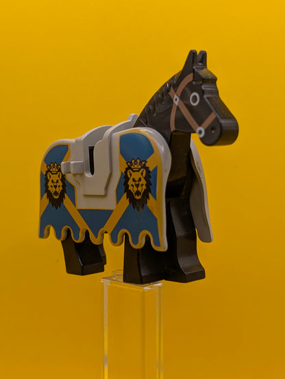 Black Horse 2490px4 4493c01pb02 with Black Eye Circled with White Brown Bridle Pattern Lego