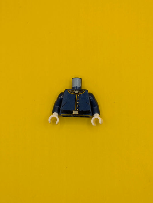 Torso The Lone Ranger Cavalry Uniform, 5 Buttons, Belt Pattern / Dark Blue Arms / White Hands 973pb1431c01 Lego