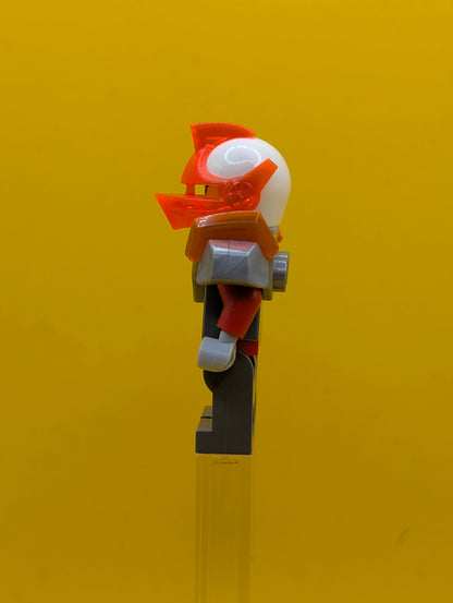 Macy Halbert nex086 Trans-Neon Orange Visor, Flat Silver Armor Nexo Knights Lego Minifigure