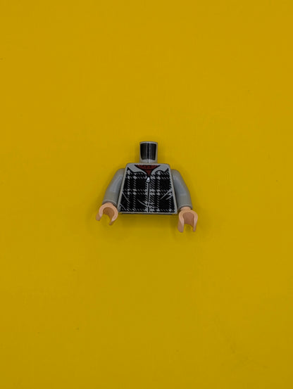 Torso Hoodie Plaid over Dark Red Shirt Pattern / Light Bluish Gray Arms / Light Nougat Hands 973pb3218c01 Lego
