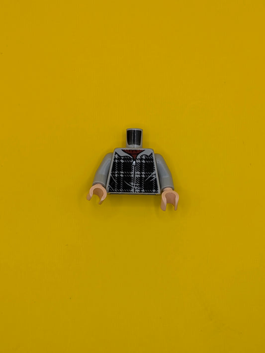 Torso Hoodie Plaid over Dark Red Shirt Pattern / Light Bluish Gray Arms / Light Nougat Hands 973pb3218c01 Lego