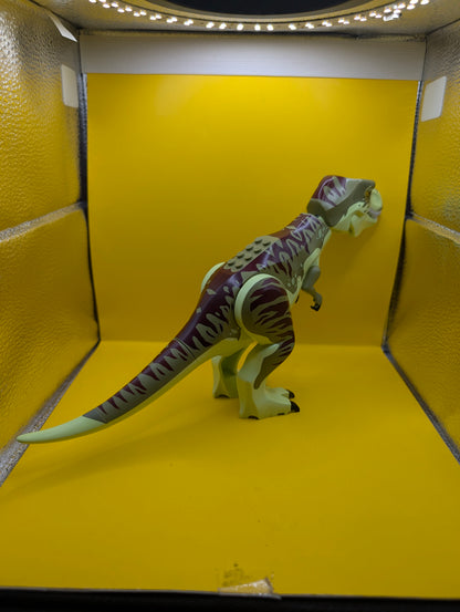 Dinosaur Tyrannosaurus trex09 rex with Olive Green Back and Dark Red Markings Jurassic Lego Minifigure