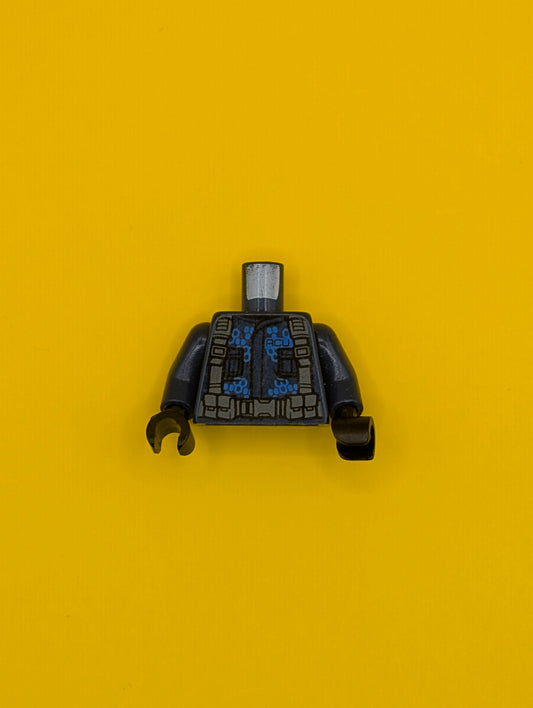 Torso 'ACU' Jacket with Dark Bluish Gray Straps and Belt with Pouches Pattern / Dark Blue Arms / Black Hands 973pb2059c01 Lego