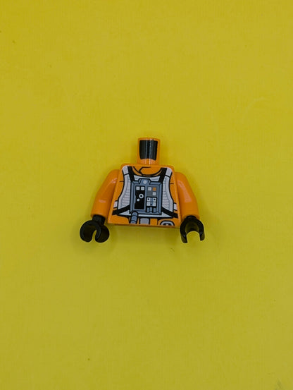 Torso SW Rebel Pilot with Black Belt with Buckle on Back Pattern / Orange Arms / Black Hands 973pb1588c01