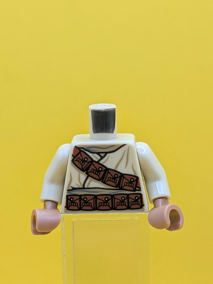973pb3750c01 Torso SW Tusken Raider with Reddish Brown Diagonal Belt with Pouches Pattern / Tan Arms / Medium Nougat Hands Lego