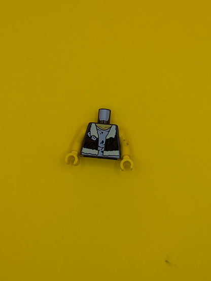 Torso Monster Fighters Flight Vest with Undershirt with Dirt Stains Pattern / Yellow Arms / Yellow Hands 973pb1153c01 Lego