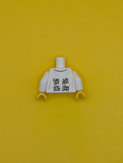 Torso Lab Coat with Pockets over Bright Green Shirt Pattern (Doc Ock) / White Arms / Yellow Hands 973pb1731c01 Lego