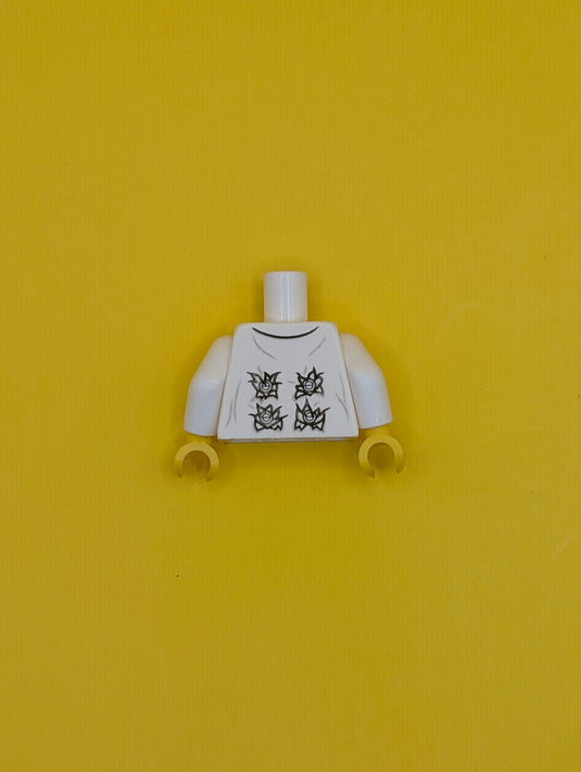 Torso Lab Coat with Pockets over Bright Green Shirt Pattern (Doc Ock) / White Arms / Yellow Hands 973pb1731c01 Lego